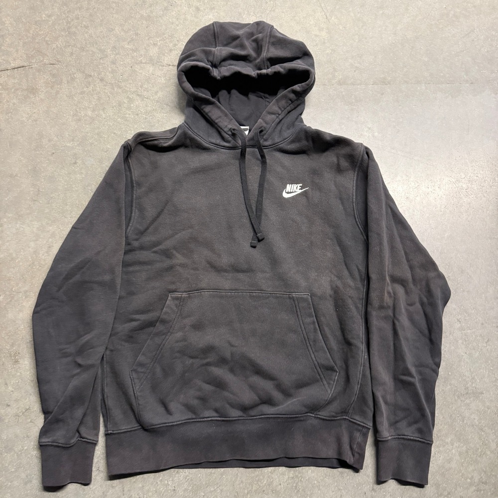 Nike Sportswear Club Fleece Pullover Hoodie Black Small Futura Logo 4267